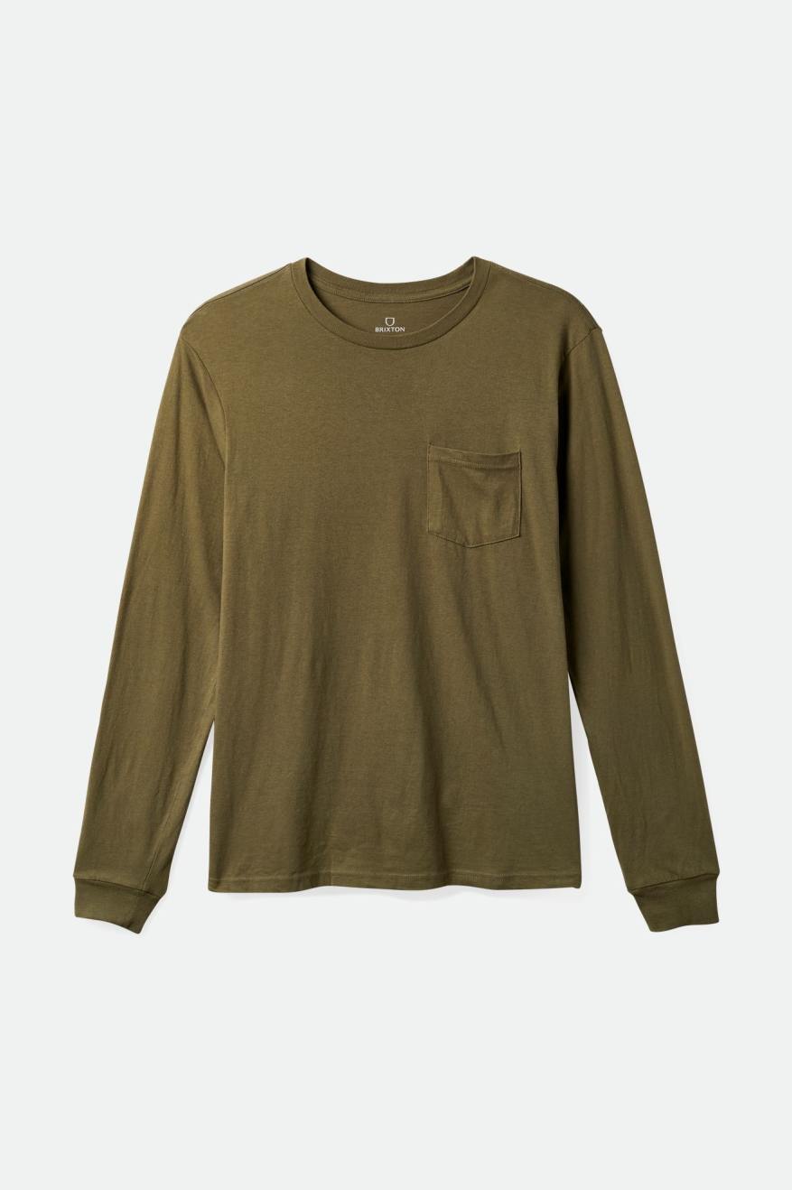 Hauts Brixton Basic L/S Pocket Homme Vert Olive | 02UEIGJVF