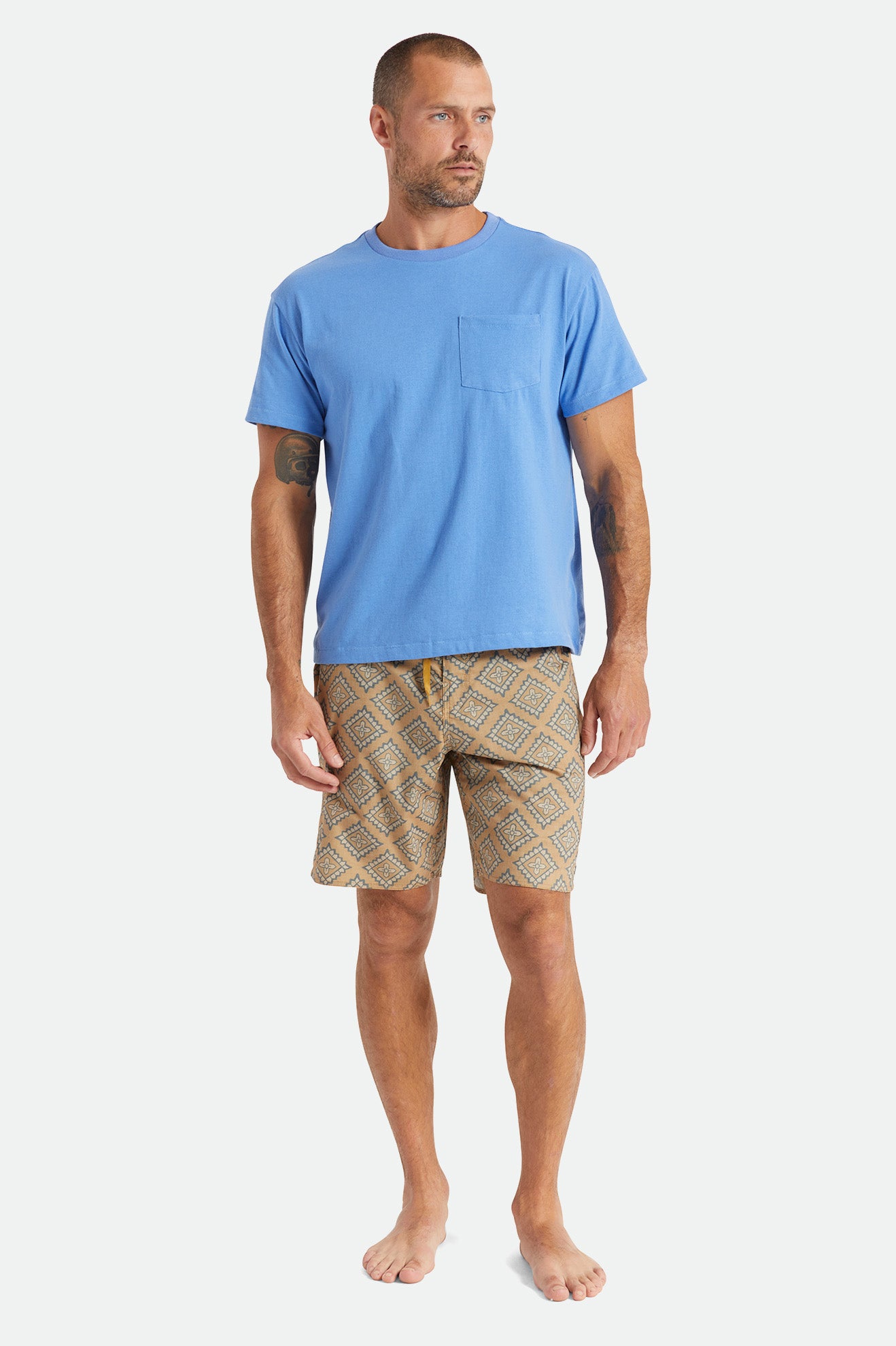 Hauts Brixton Basic S/S Pocket Homme Bleu | 67FWXNYRB