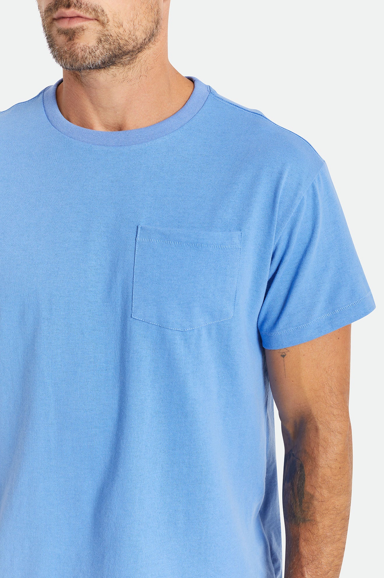 Hauts Brixton Basic S/S Pocket Homme Bleu | 67FWXNYRB