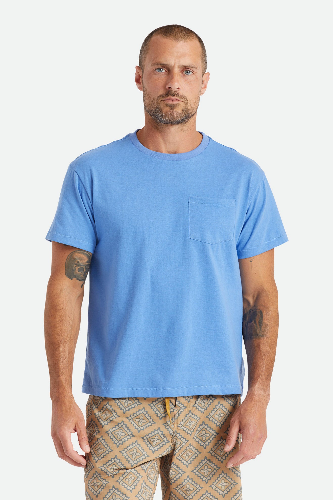 Hauts Brixton Basic S/S Pocket Homme Bleu | 67FWXNYRB