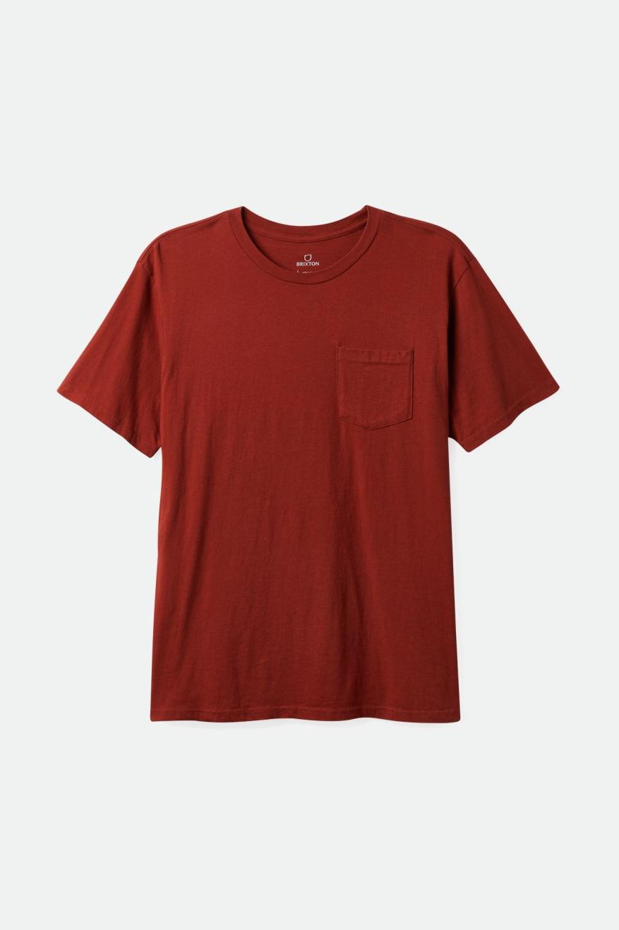 Hauts Brixton Basic S/S Pocket Homme Rouge | 49ELKHNJG