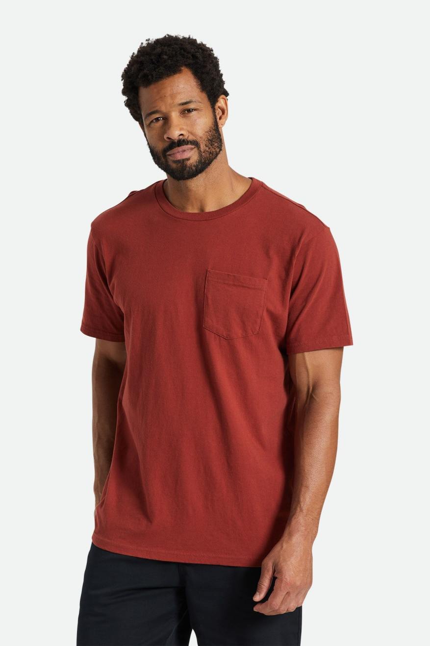 Hauts Brixton Basic S/S Pocket Homme Rouge | 49ELKHNJG