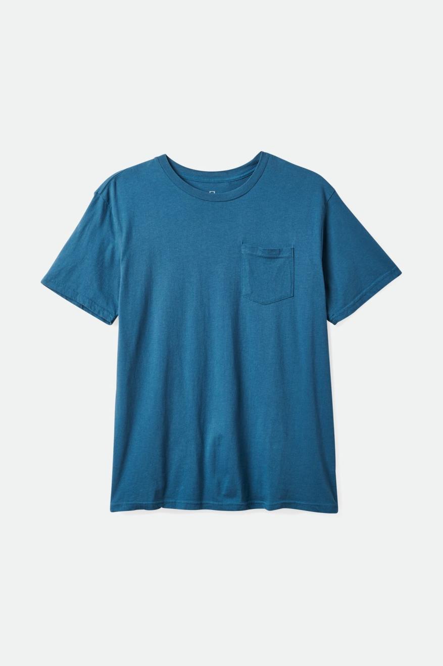 Hauts Brixton Basic S/S Pocket Homme Turquoise | 02AQMUBSV