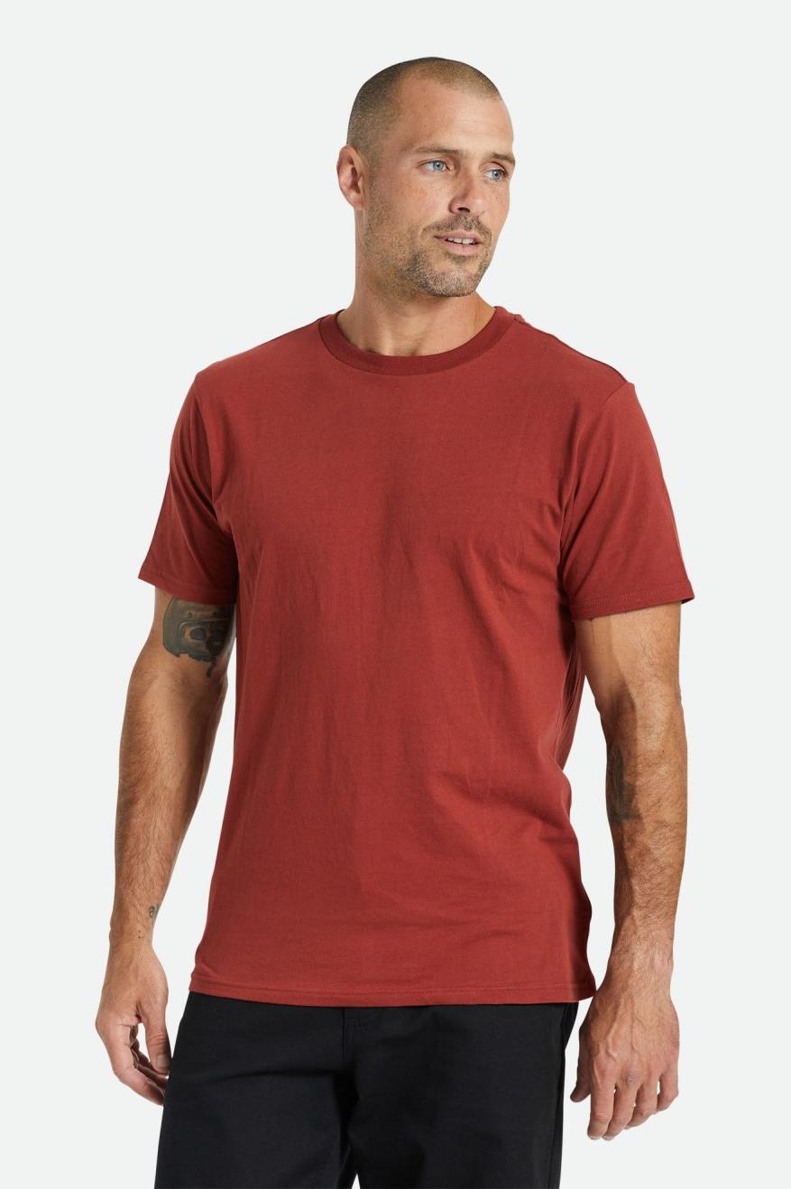 Hauts Brixton Basic S/S Tailored Homme Rouge | 19ZEXBYCI