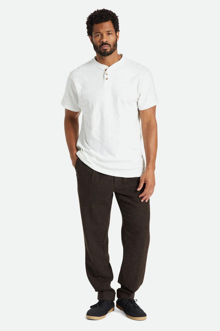 Hauts Brixton Basic Slub S/S Henley Homme Blanche | 17YIFUKVL