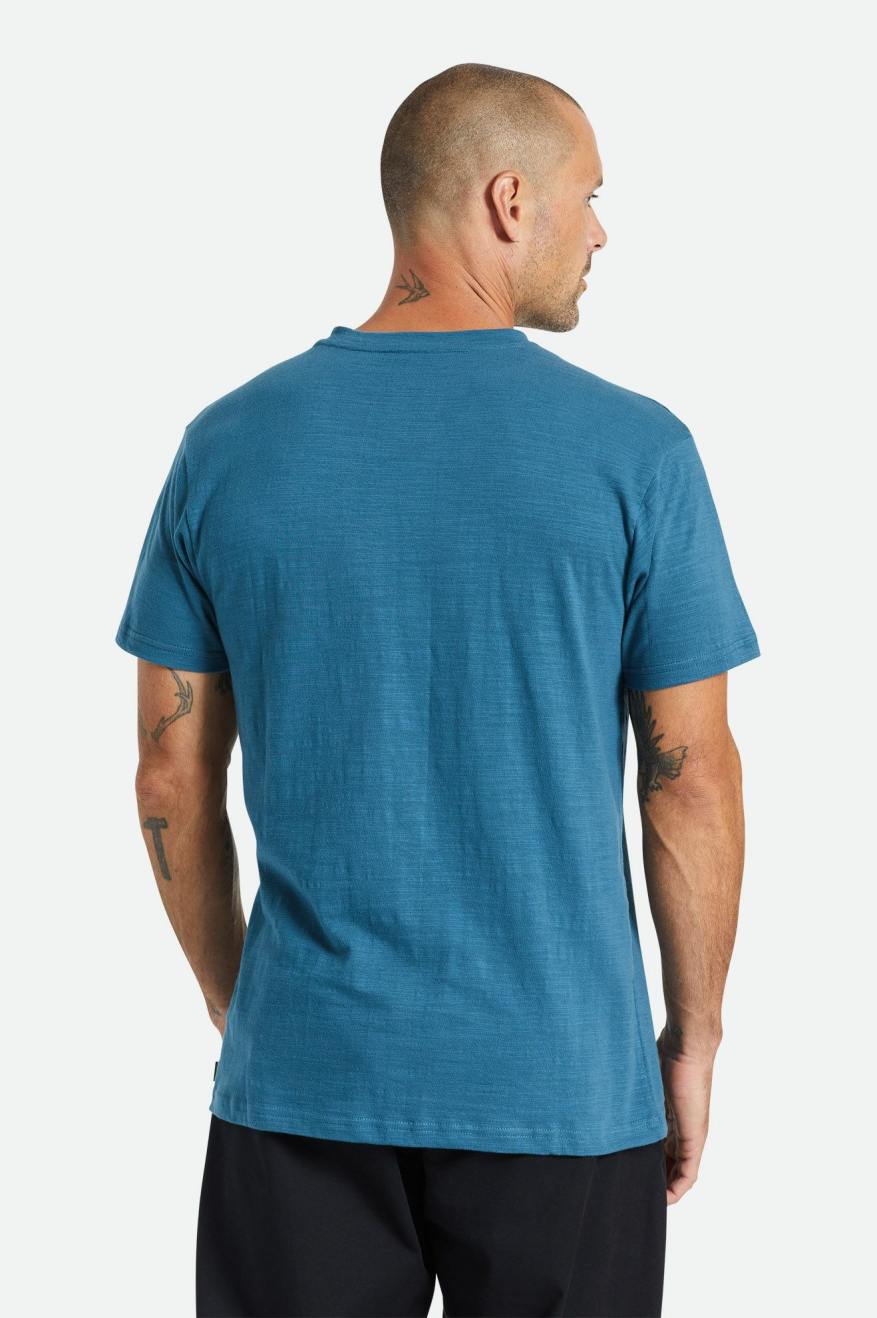 Hauts Brixton Basic Slub S/S Henley Homme Turquoise | 34GPJQZSL