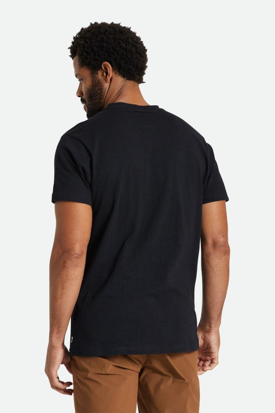 Hauts Brixton Basic Slub S/S Henley Homme Noir | 75JRGOCDV