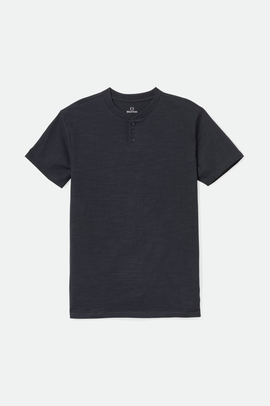 Hauts Brixton Basic Slub S/S Henley Homme Noir | 75JRGOCDV