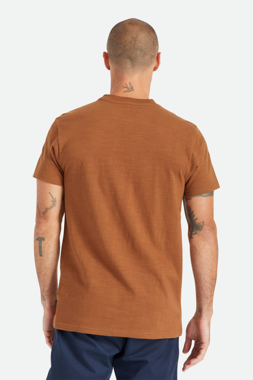 Hauts Brixton Basic Slub S/S Henley Homme Marron | 81BGWXNFC