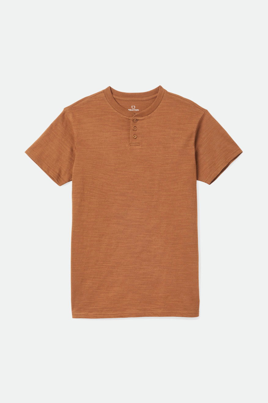 Hauts Brixton Basic Slub S/S Henley Homme Marron | 81BGWXNFC