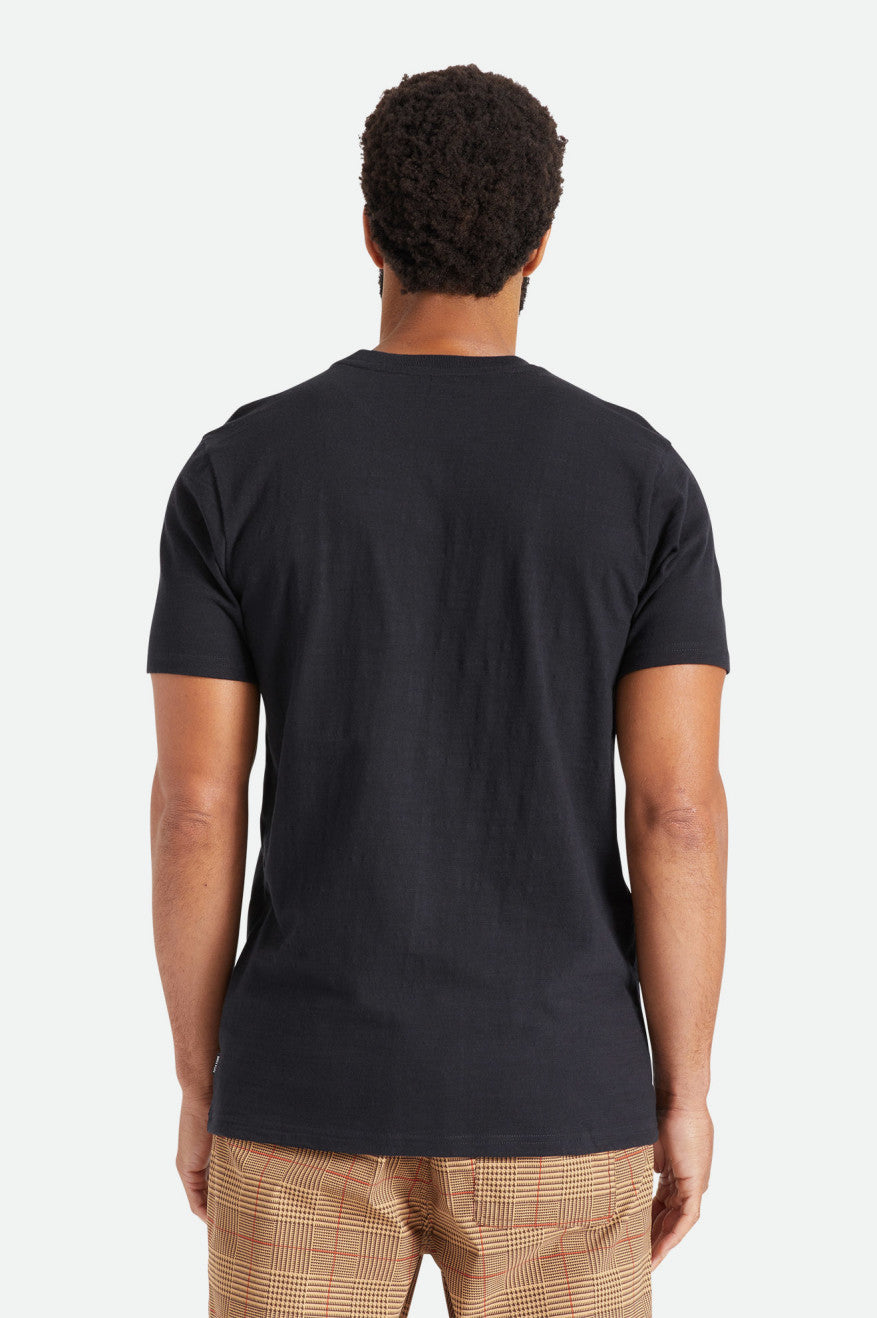 Hauts Brixton Basic Slub S/S Pocket Homme Noir | 28ZFGHNXS