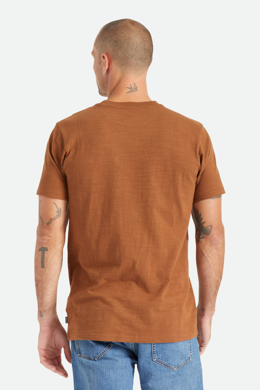 Hauts Brixton Basic Slub S/S Pocket Homme Marron | 73FQJLNKI