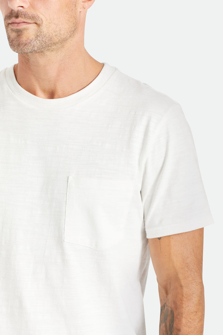 Hauts Brixton Basic Slub S/S Pocket Homme Blanche | 91AXHVIDB