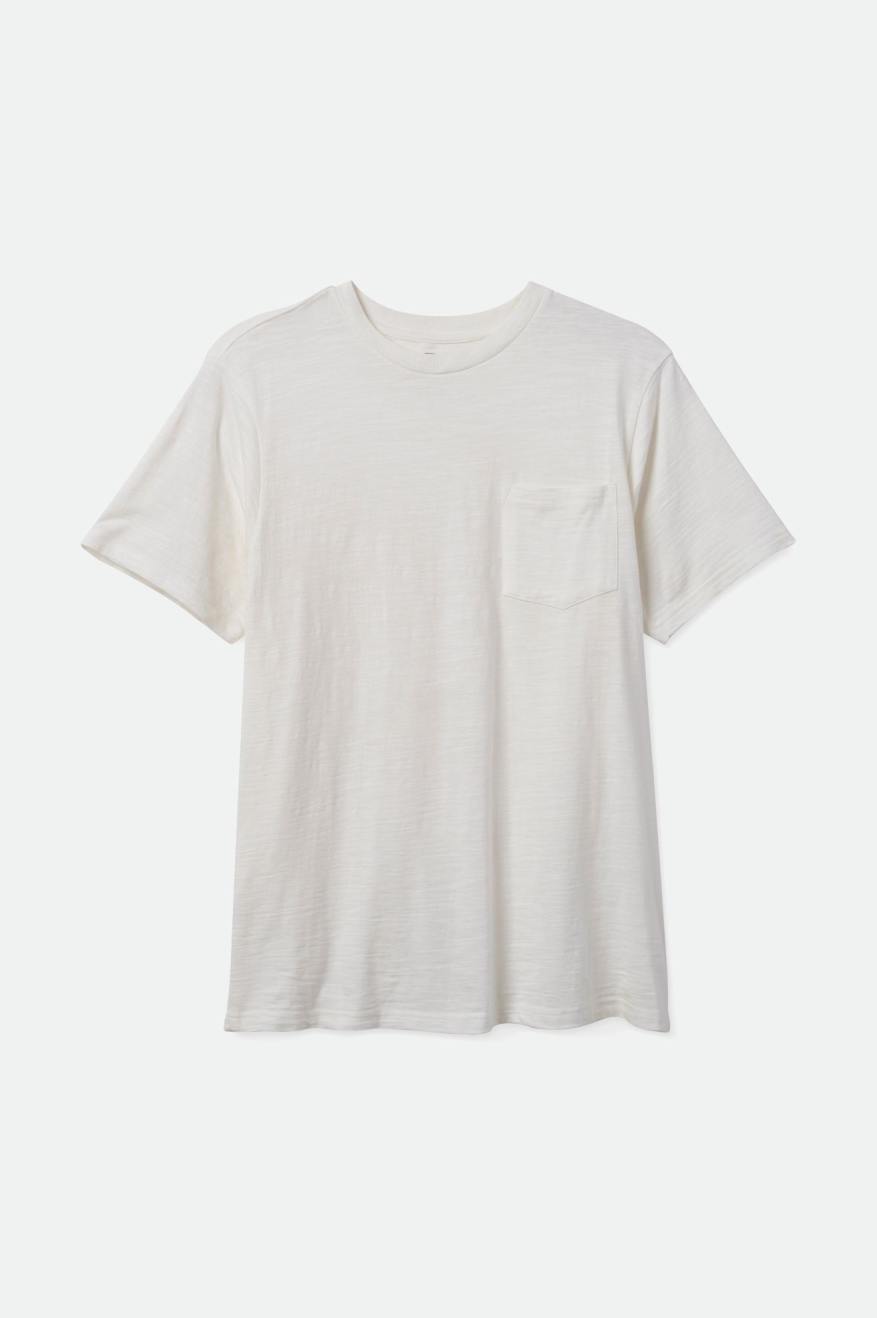 Hauts Brixton Basic Slub S/S Pocket Homme Blanche | 91AXHVIDB