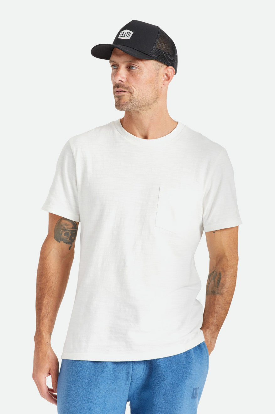 Hauts Brixton Basic Slub S/S Pocket Homme Blanche | 91AXHVIDB