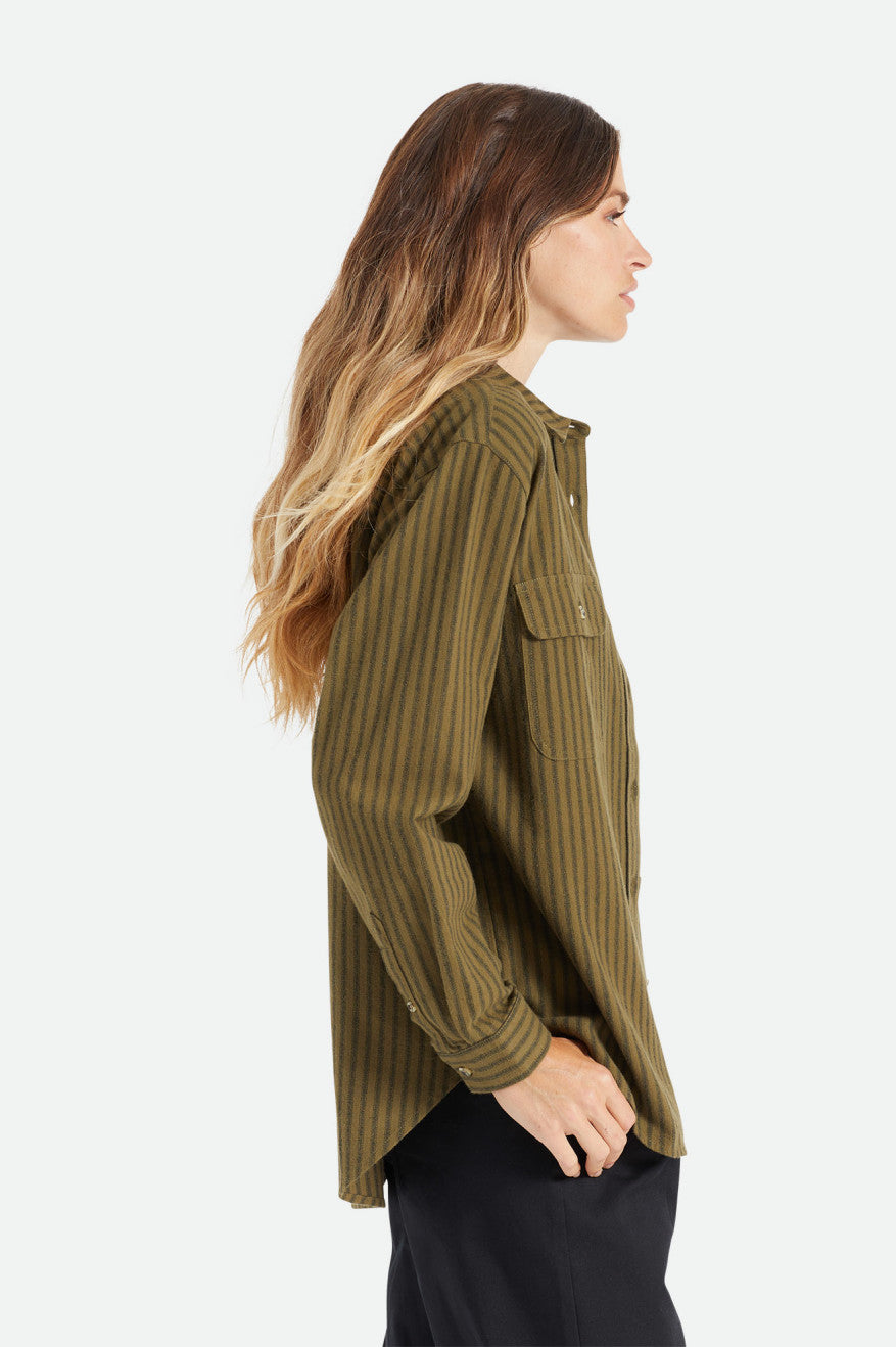 Hauts Brixton Bowery Boyfriend L/S Femme Vert Olive | 43GZMKQXT