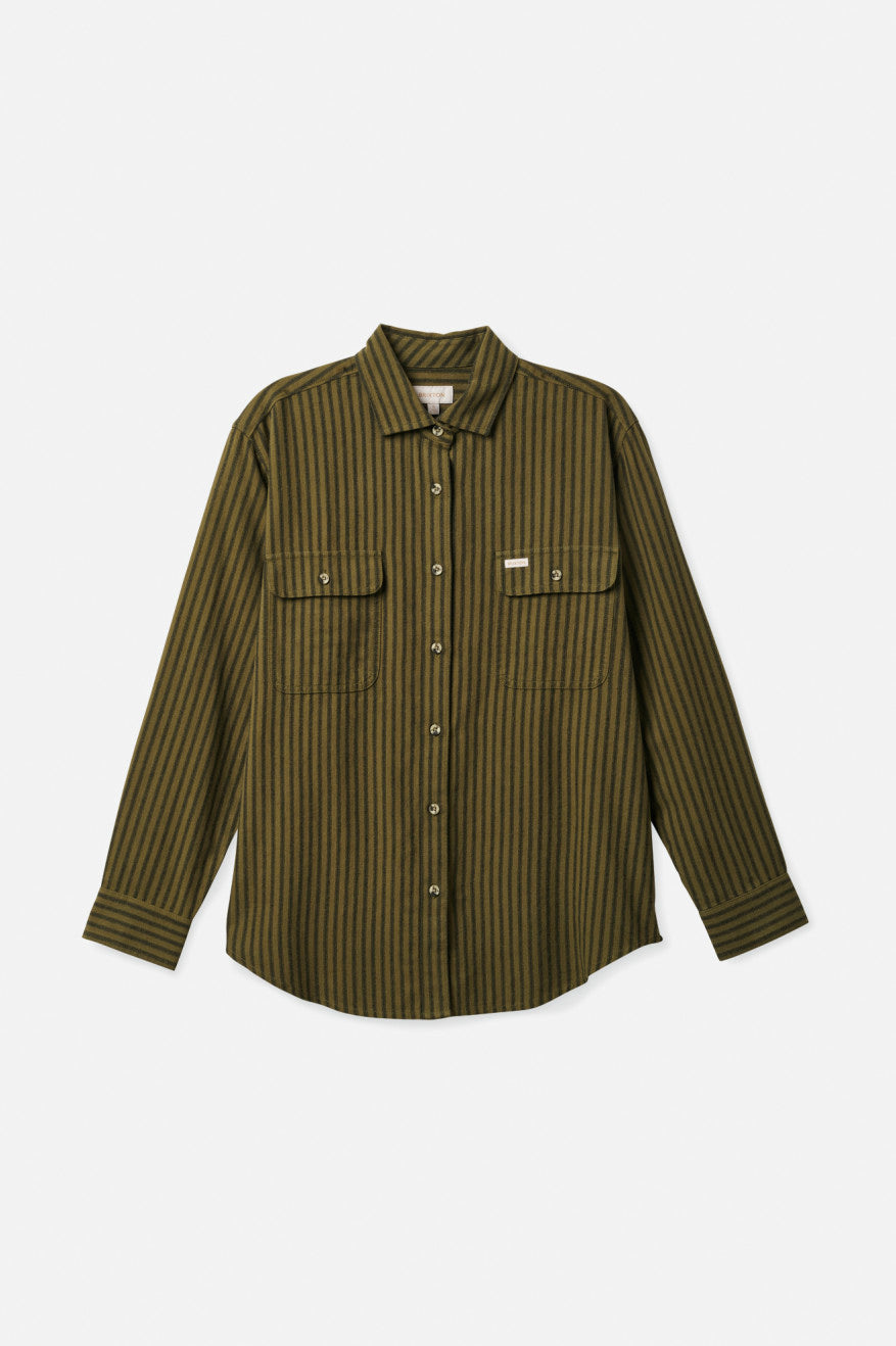 Hauts Brixton Bowery Boyfriend L/S Femme Vert Olive | 43GZMKQXT