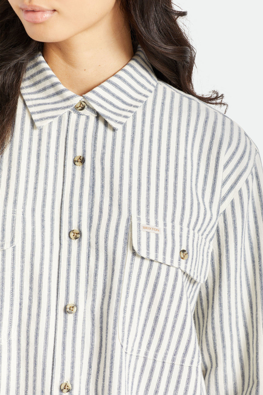 Hauts Brixton Bowery Boyfriend L/S Femme Stripes | 72OYMIUZD