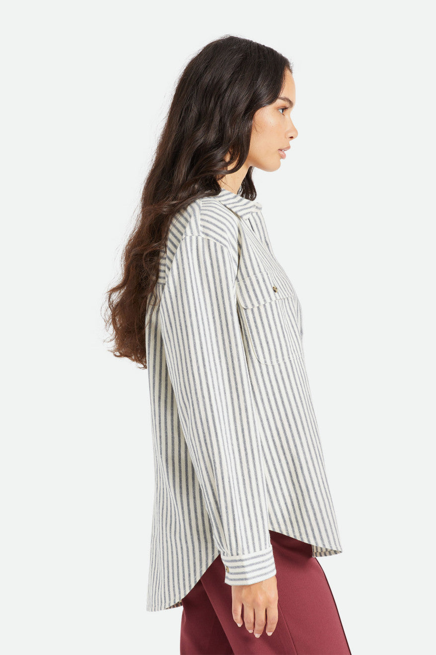 Hauts Brixton Bowery Boyfriend L/S Femme Stripes | 72OYMIUZD