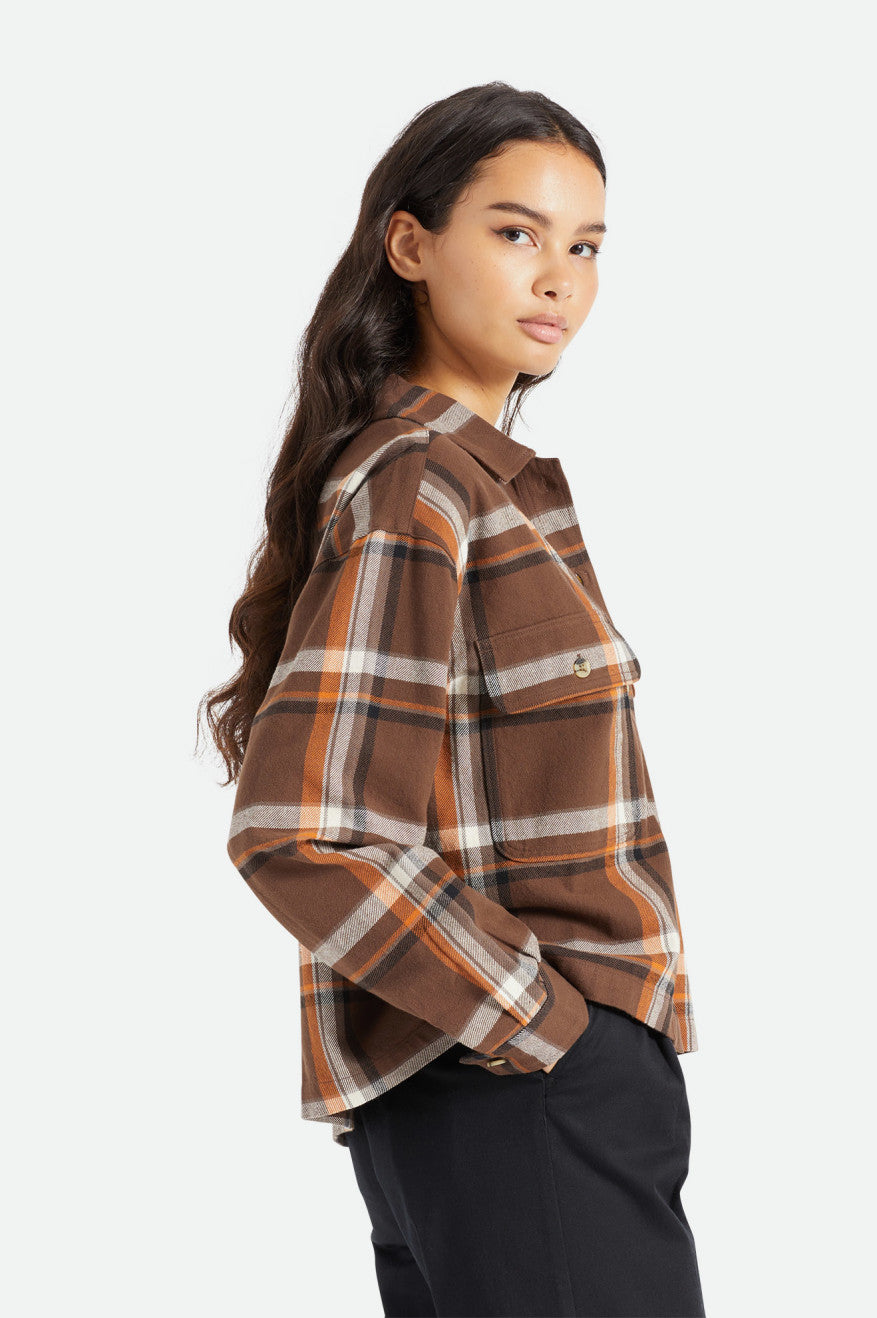 Hauts Brixton Bowery L/S Femme Marron | 14NTCEKIR