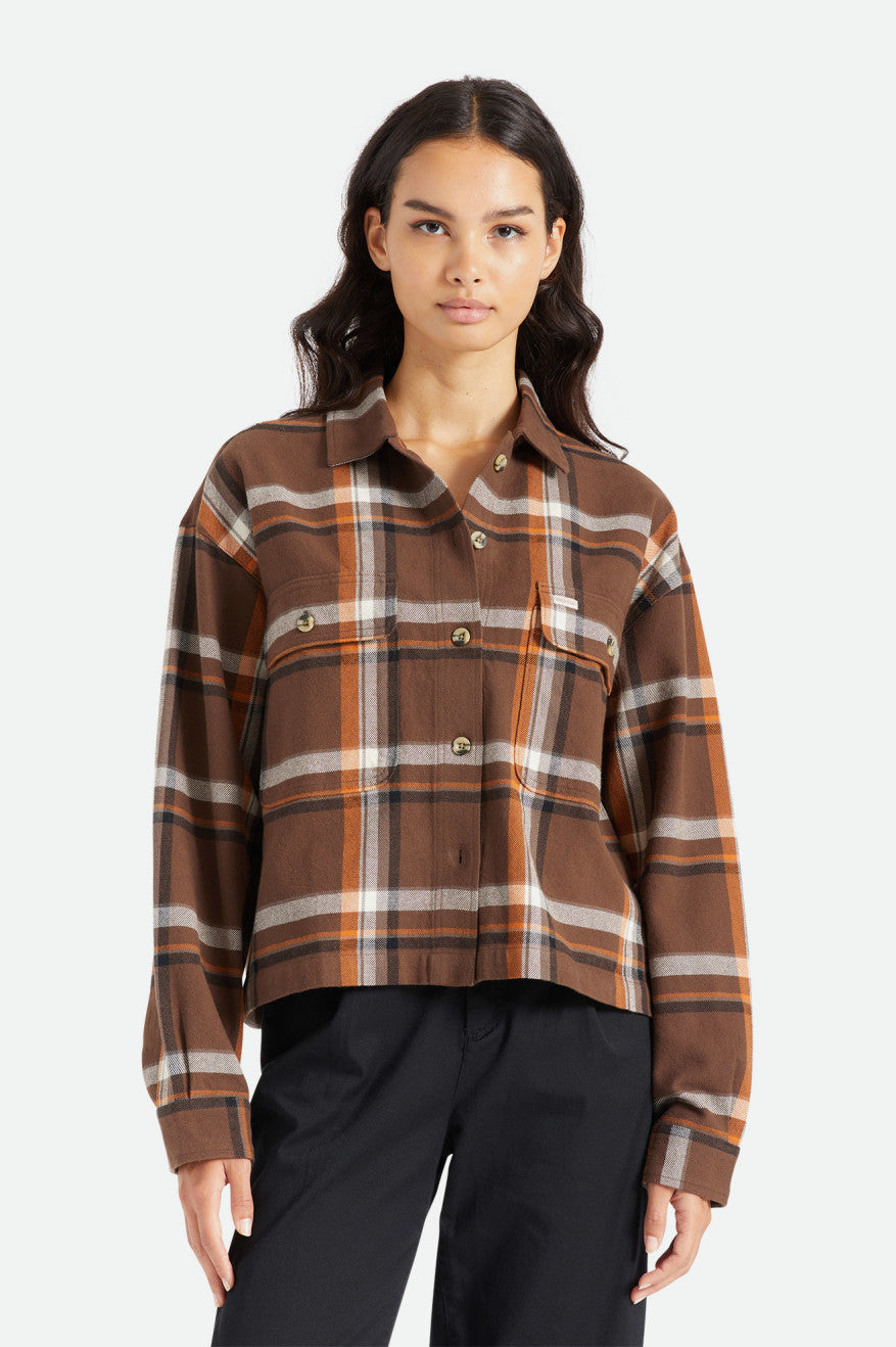 Hauts Brixton Bowery L/S Femme Marron | 14NTCEKIR