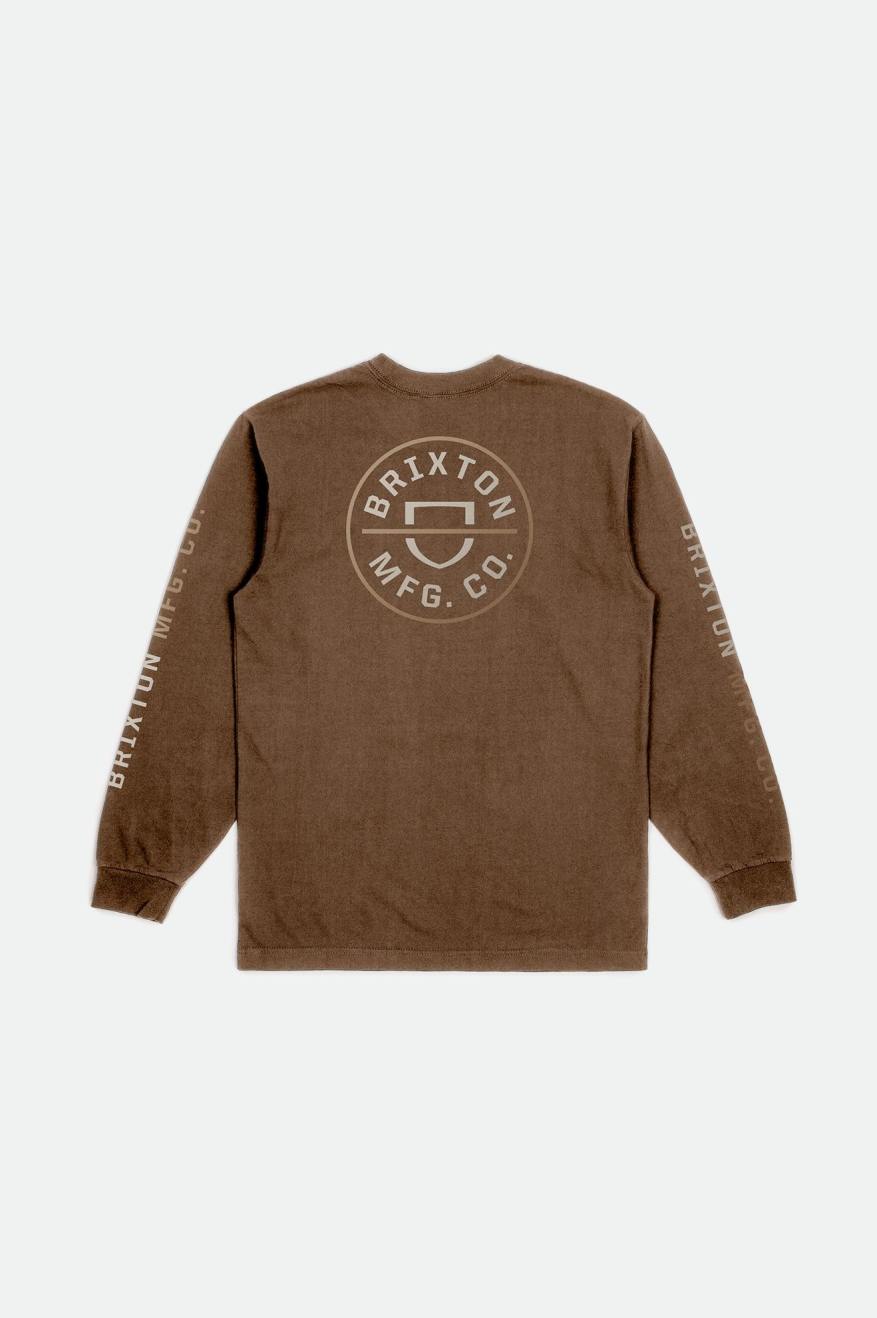 Hauts Brixton Crest L/S Standard Homme Beige | 89SRKBHWA