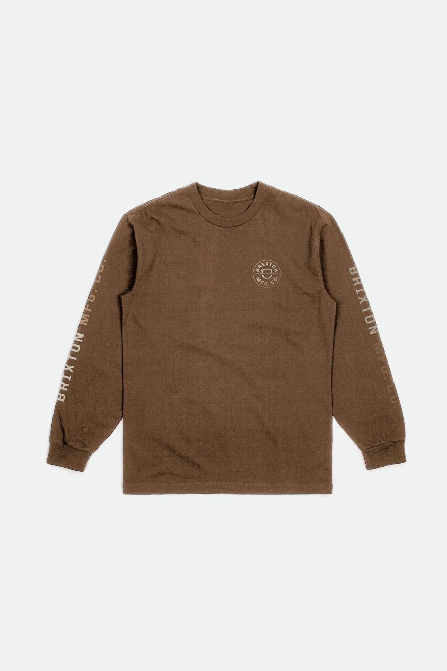 Hauts Brixton Crest L/S Standard Homme Beige | 89SRKBHWA