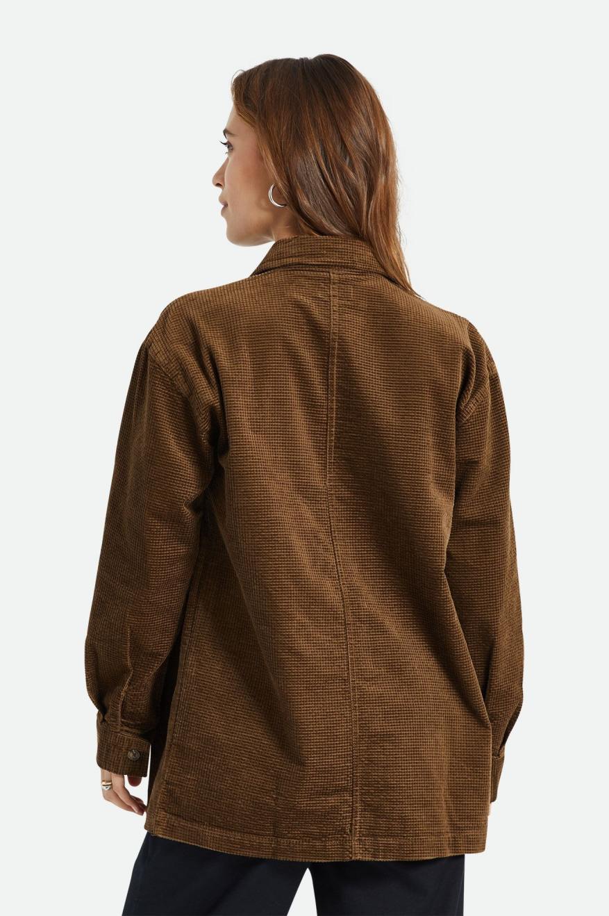 Hauts Brixton Dundee Corduroy Overshirt Femme Marron | 58BWQSHFJ