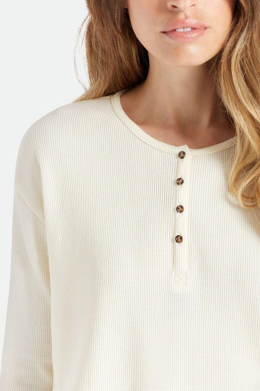 Hauts Brixton Monty L/S Henley Femme Blanche | 61VCLMSXJ