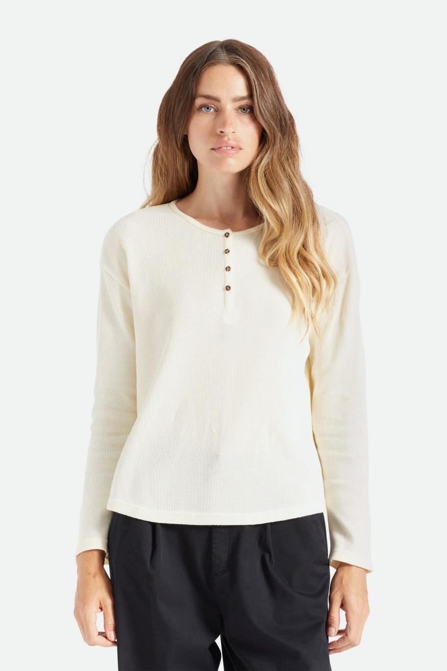 Hauts Brixton Monty L/S Henley Femme Blanche | 61VCLMSXJ