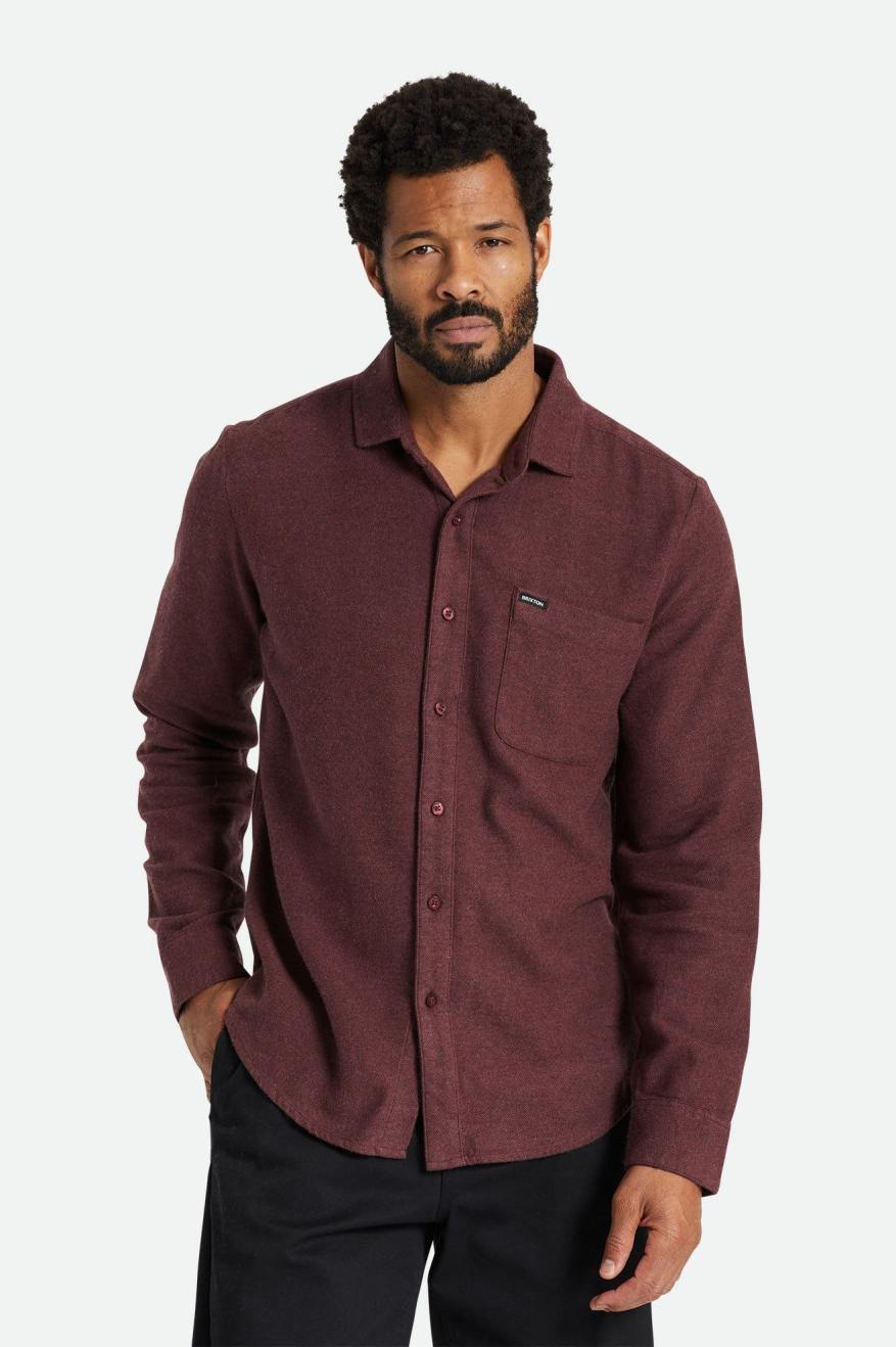 Hauts Flanelle Brixton Bixby Reserve L/S Homme Rouge | 41IBECLMD