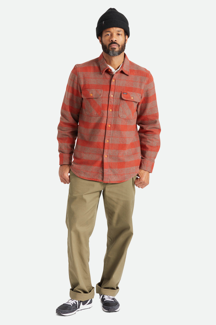 Hauts Flanelle Brixton Bowery Heavy Weight L/S Homme Rouge | 21COQBNFZ