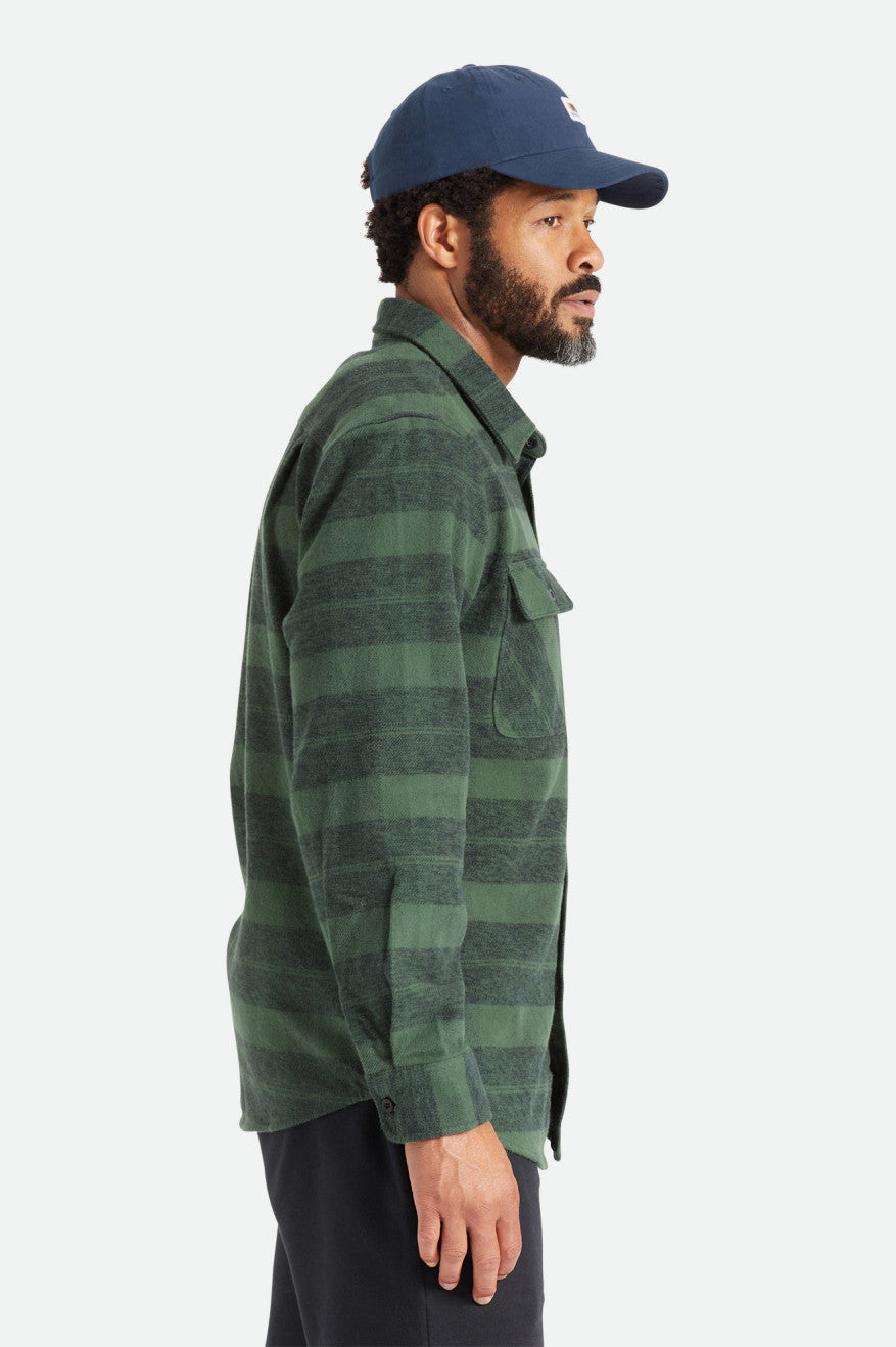 Hauts Flanelle Brixton Bowery Heavy Weight L/S Homme Vert | 43LJBSUKZ