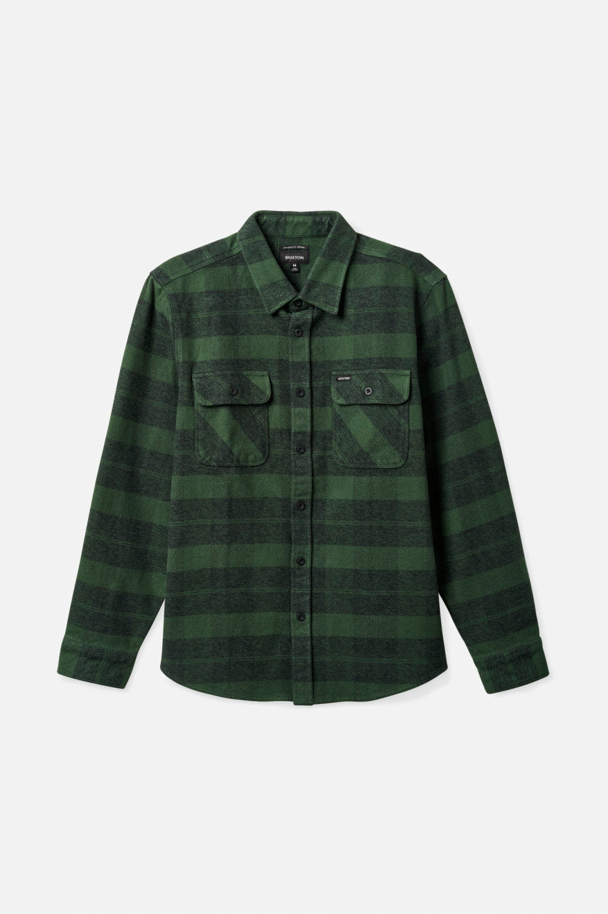 Hauts Flanelle Brixton Bowery Heavy Weight L/S Homme Vert | 43LJBSUKZ