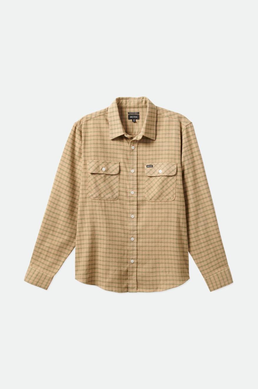 Hauts Flanelle Brixton Bowery Stretch L/S Utility Homme Beige Vert Olive | 49QCZKMBU