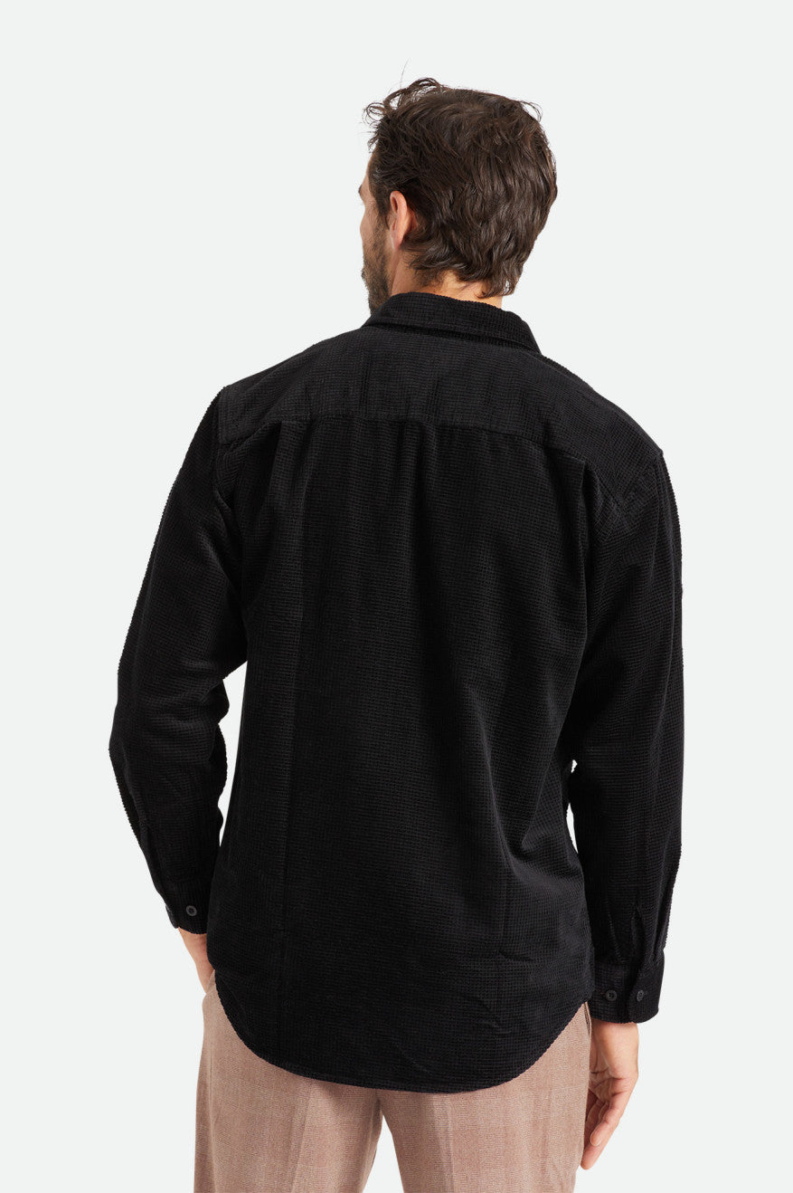 Hauts Tissés Brixton Porter L/S Waffle Corduroy Homme Noir | 30RKVAOIU