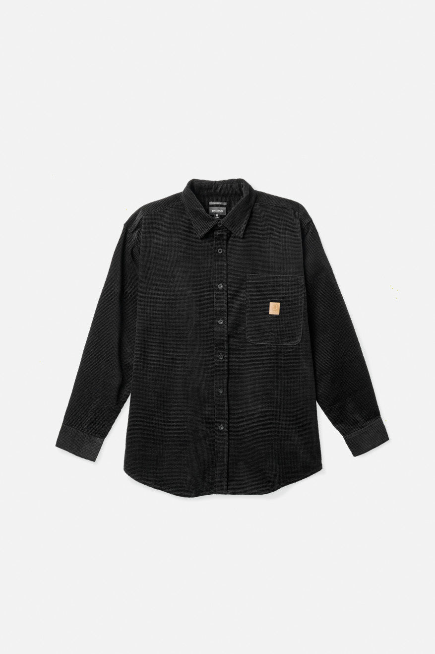 Hauts Tissés Brixton Porter L/S Waffle Corduroy Homme Noir | 30RKVAOIU