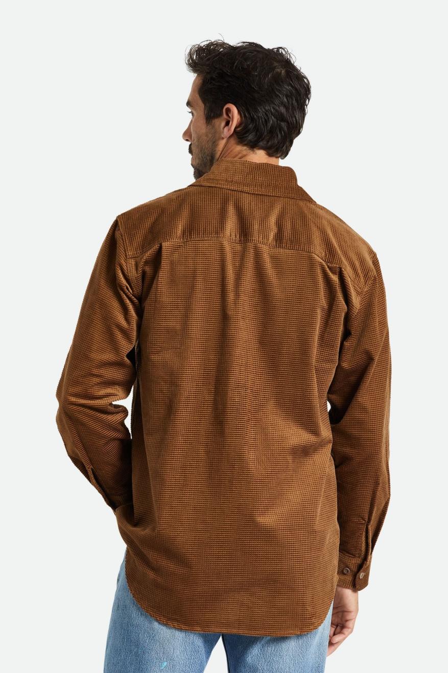 Hauts Tissés Brixton Porter L/S Waffle Corduroy Homme Marron | 58OIEUGDQ