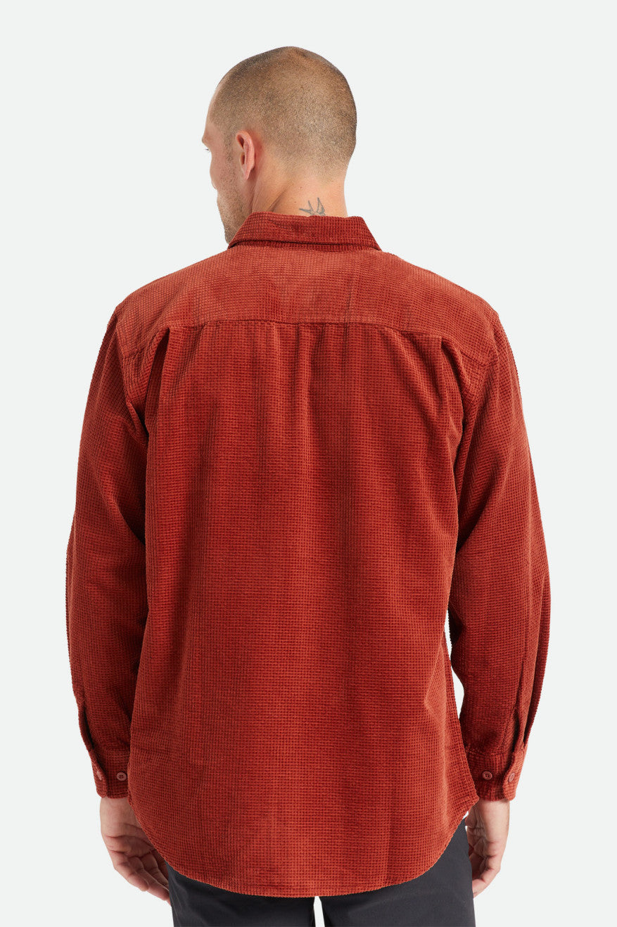 Hauts Tissés Brixton Porter L/S Waffle Corduroy Homme Rouge | 87MPETJNH