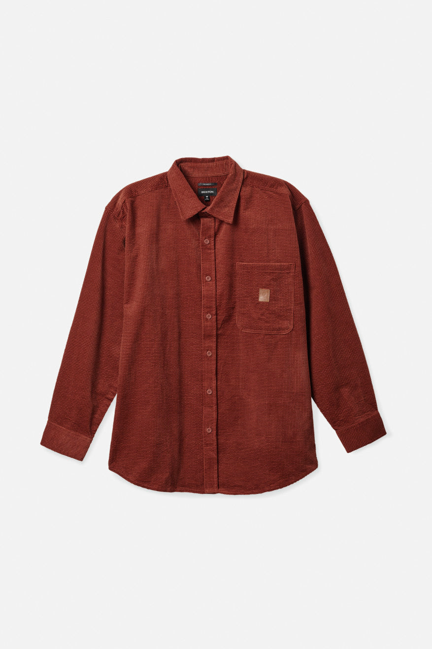 Hauts Tissés Brixton Porter L/S Waffle Corduroy Homme Rouge | 87MPETJNH