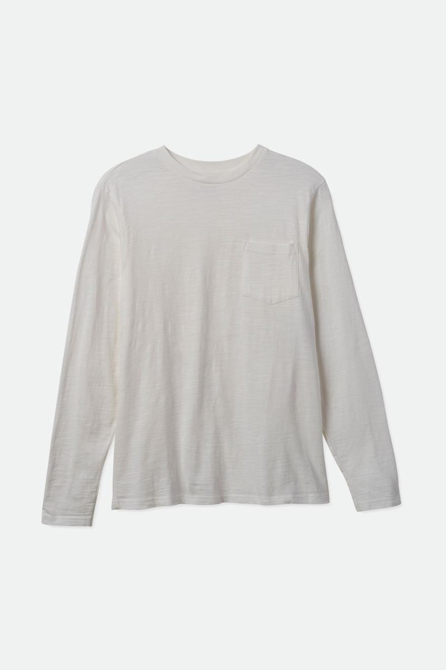 Knitwear Brixton Basic Slub L/S Pocket Homme Blanche | 67JCARDWL