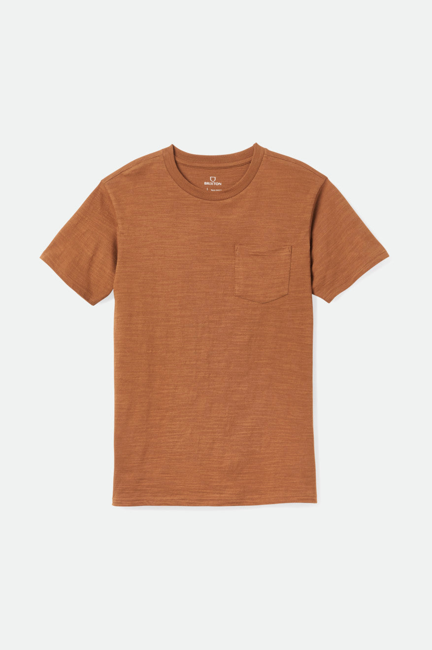 Knitwear Brixton Basic Slub S/S Pocket Homme Marron | 51VESAYBG