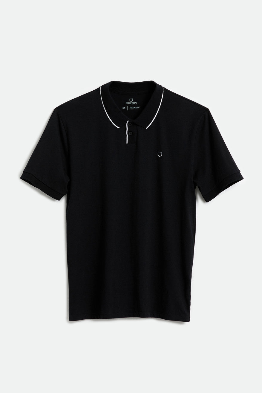 Knitwear Brixton Proper S/S Polo Homme Noir Blanche | 54FWXUEBO