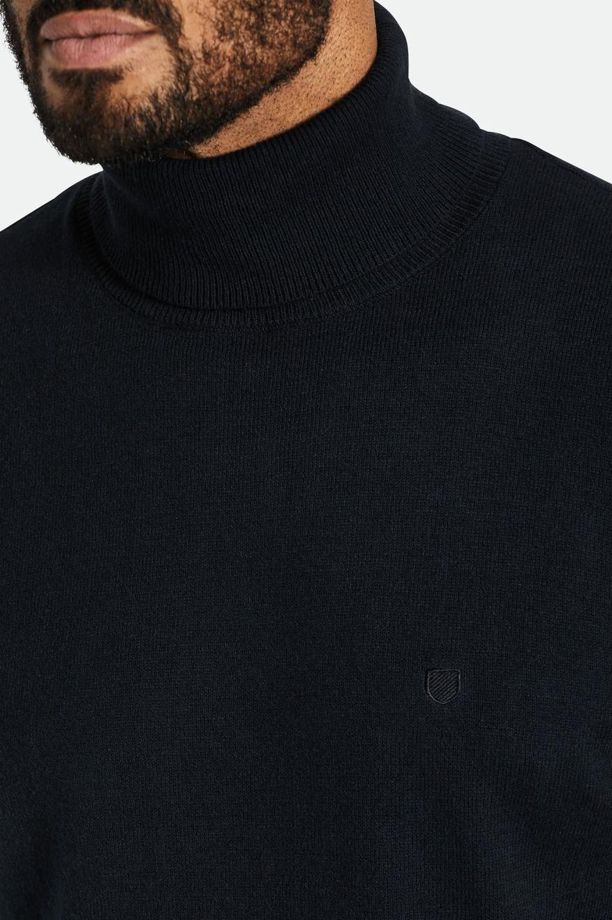 Knitwear Brixton Reserve Cashmere L/S Turtleneck Homme Noir | 04YNGWCRJ