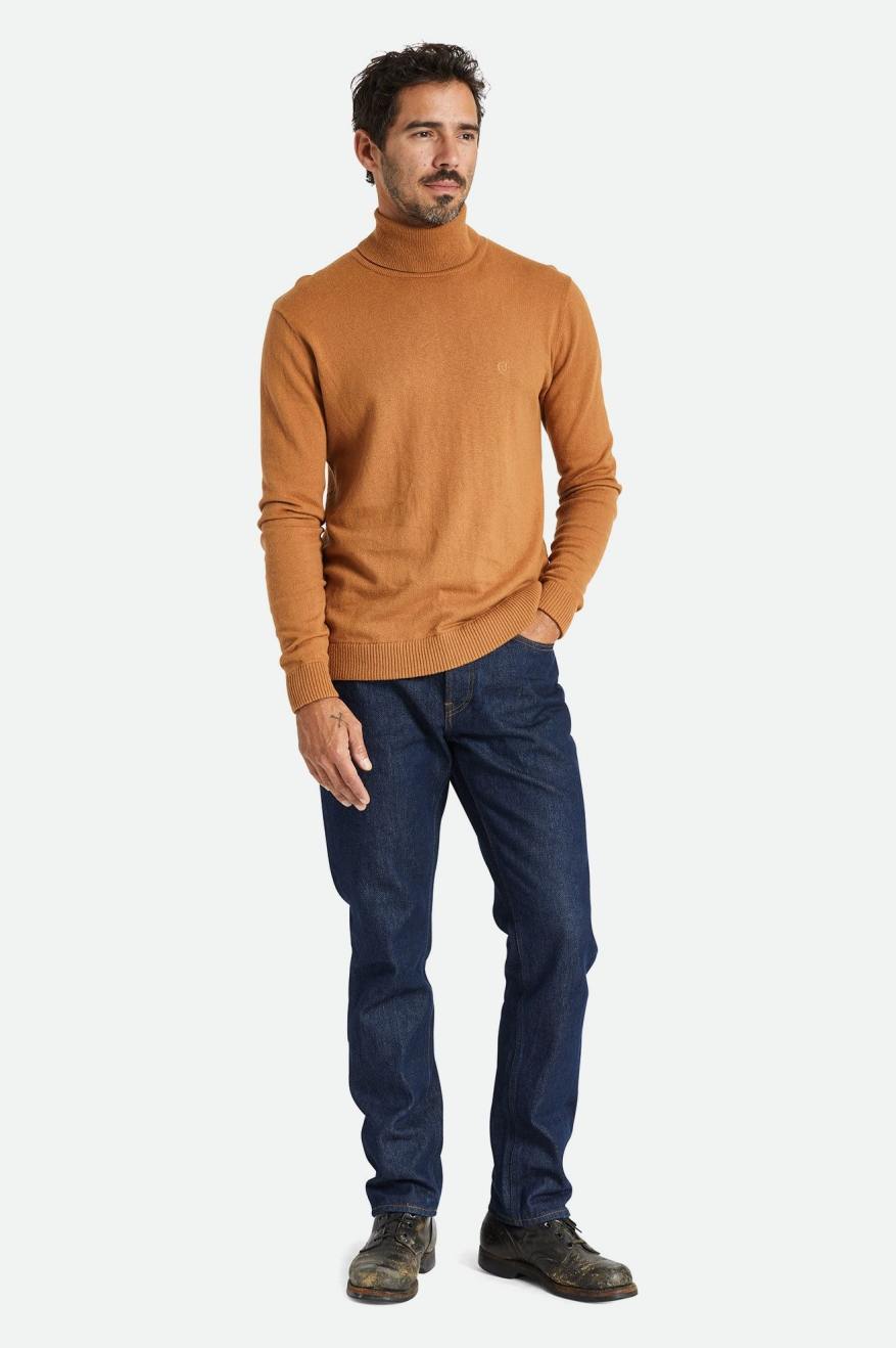 Knitwear Brixton Reserve Cashmere L/S Turtleneck Homme Marron | 61YRHQFEW