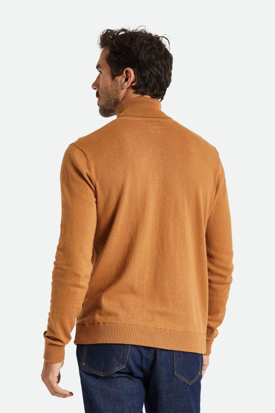 Knitwear Brixton Reserve Cashmere L/S Turtleneck Homme Marron | 61YRHQFEW