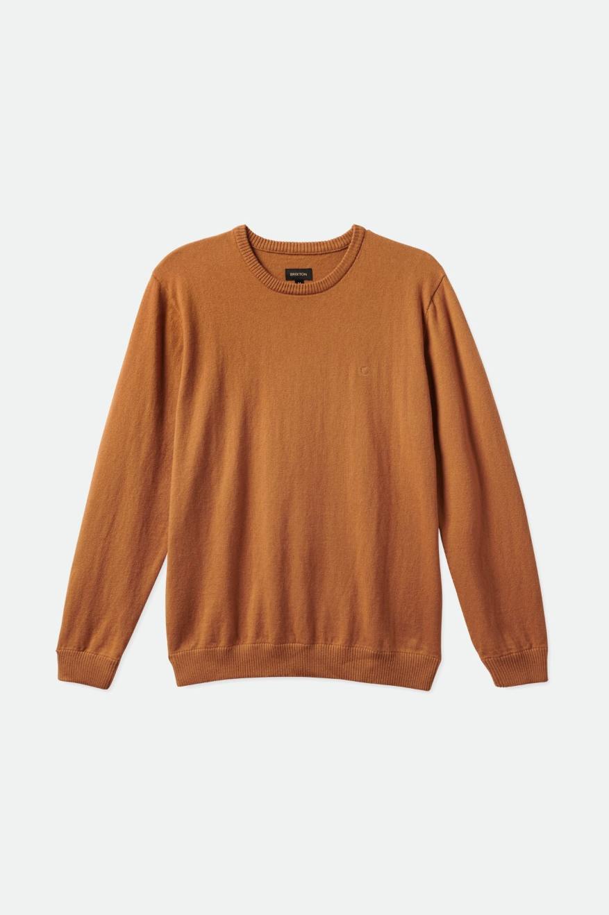 Knitwear Brixton Reserve Cashmere Pull Homme Marron | 87IHVXQWS