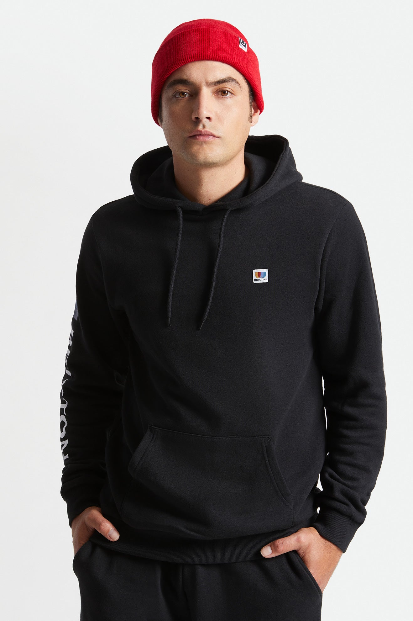 Sweat À Capuche Brixton Alton Homme Noir | 85ATHRDEG