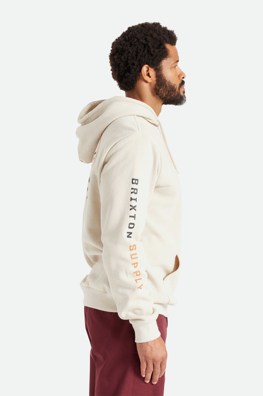 Sweat À Capuche Brixton Crest Homme Beige Orange | 89FJMCETR