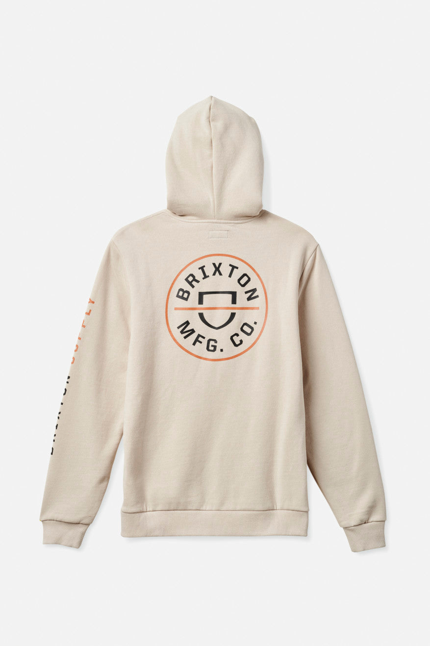 Sweat À Capuche Brixton Crest Homme Beige Orange | 89FJMCETR